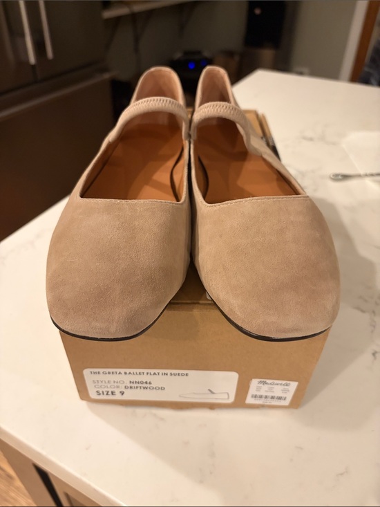 Madewell Shoes - Madewell Driftwood Suede Mary Jane Ballet Flats